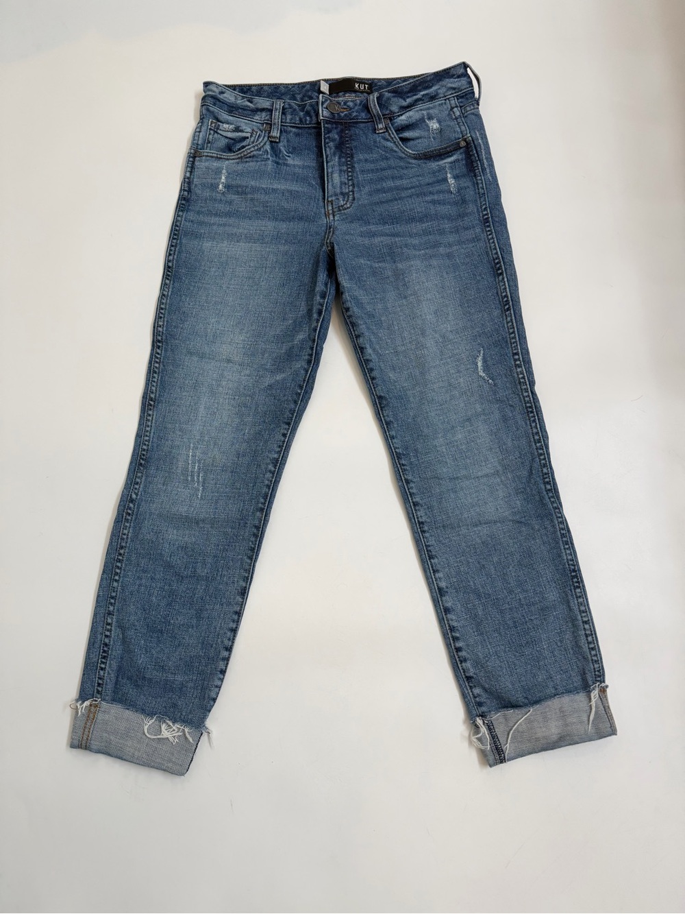 KUT From The Kloth Catherine Fab Ab Boyfriend Jeans Size 4 High Rise Distressed